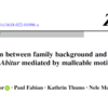 Schwarzer Schriftzug mit dem Titel der Publikation "Is the relation between family background and obtaining an Abitur mediated by malleable motivational variables?"