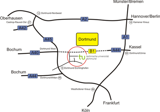 Anfahrtsplan TU Dortmund