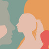 The graphic shows the silhouettes of several women's heads in the different colors and sizes.