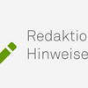 Dekoratives Bild mit dem Text "Redaktionelle Hinweise"