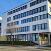 Interim library building at Sebrathweg 7, rear view