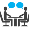 Icon shows 2 people sitting opposite each other