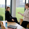 Two students in the seminar room.